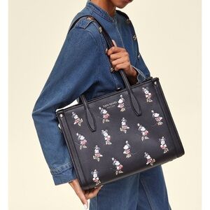 kate spade Black Minnie Mouse Print Leather Tote